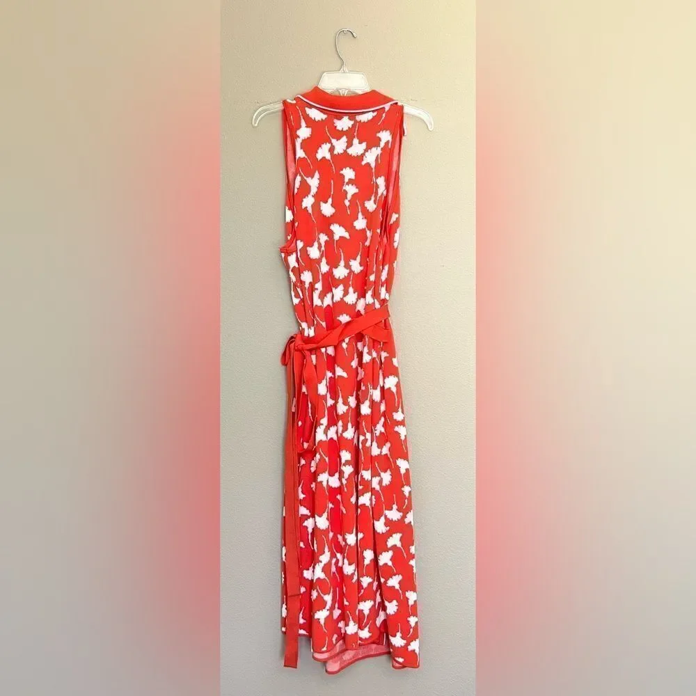DVF x Target Collared Sleeveless Ginkgo Cherry Tomato Sweaterknit Wrap Dress - Picture 6 of 12
